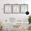 Princess Love Pearls & Florals 3pc Framed Print Under Glass Set, design by Christine Simpson Art-2089056101-2089056100