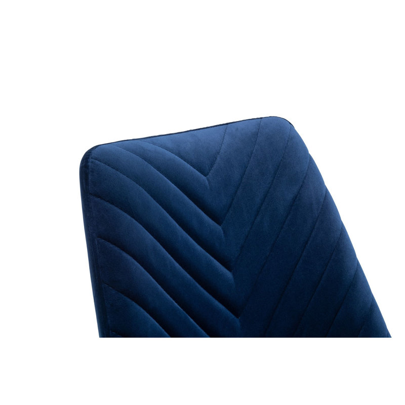 Pires Upholstered Counter Stool with Metal Frame, Blue