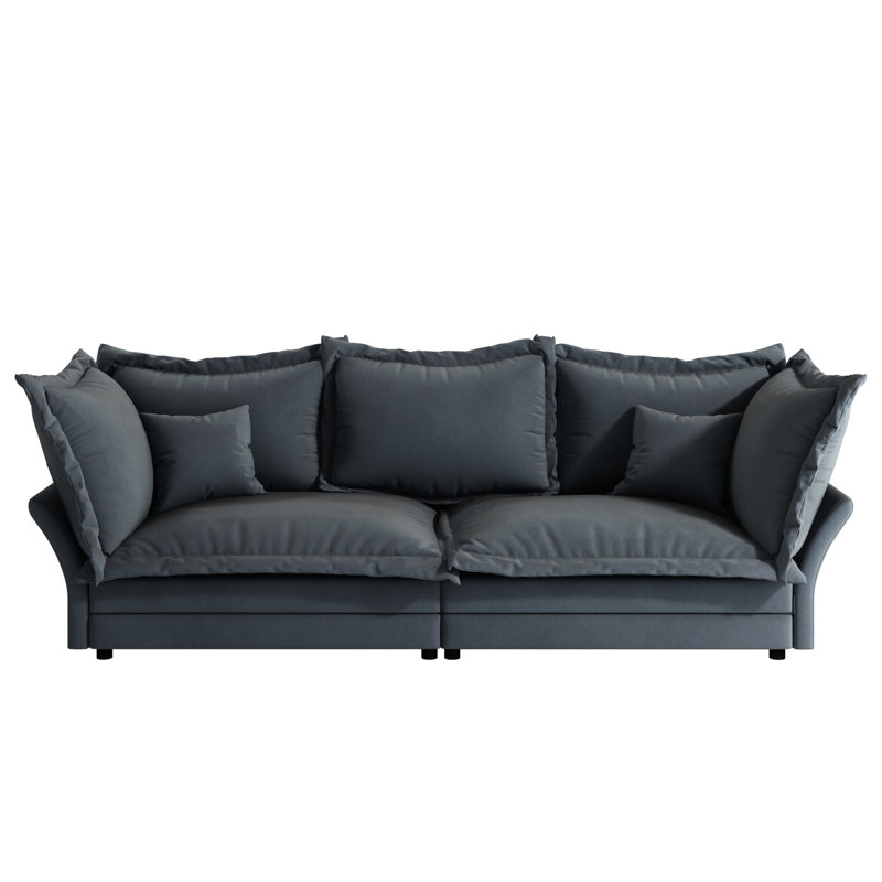 88,93 po rembourré gris, siège profond avec matériaux respirants, convertible pour un tissu et des coussins de repos confortables, une expérience relaxante
