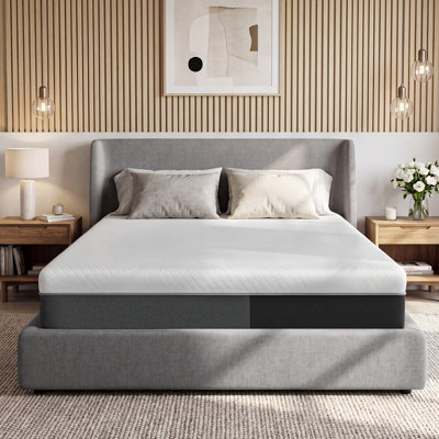 Très grand matelas hybride à ressorts ensachés 12 po pour isolement de mouvement, support de bord, tissu tricoté respirant, fermeté moyenne, lit dans une boîte, CertiPUR-US