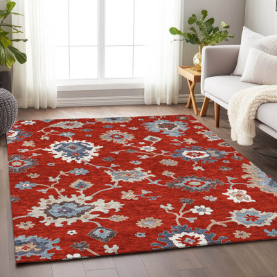 Tapis rouge Prisco lavable à la machine de qualité supérieure