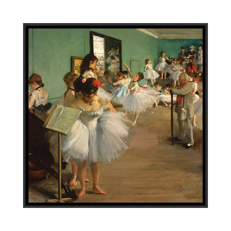 «The Dance Class, 1874», art sur toile, H 37 po x l 37 po x P 1,5 po, Toile avec cadre noir, Pas de tapis