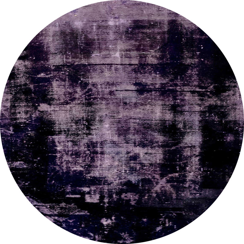 Tapis 100% abstrait lavable à la machine en 1981, Rond 3 pi