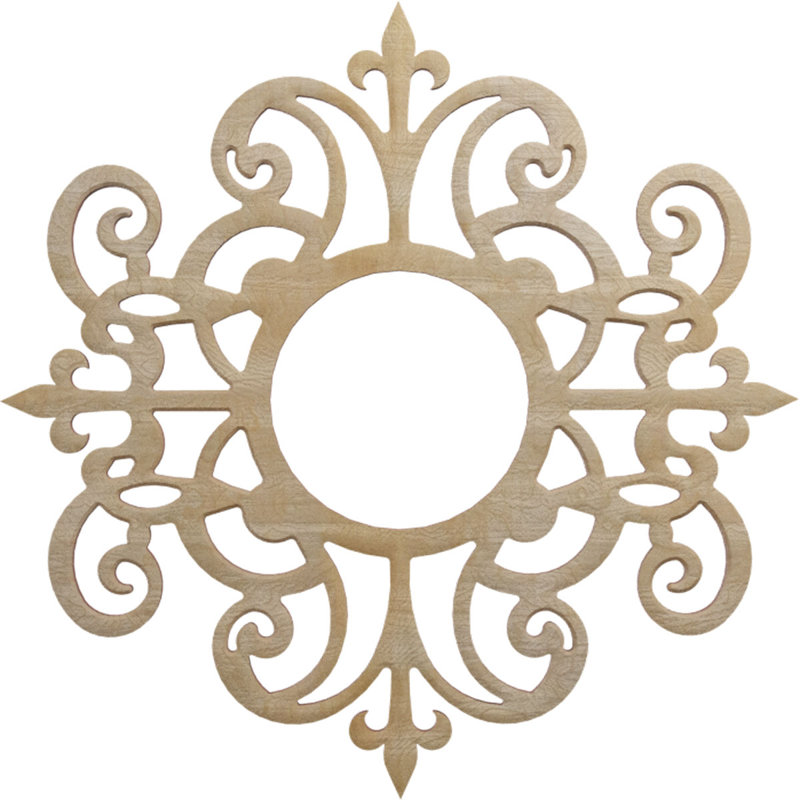 Médaillon de plafond en bois de bouleau Dijon 16 pi x P 5 1/4 po x T 1/4 po, Bouleau, H 16 po x l 16 po x P 0,25 po