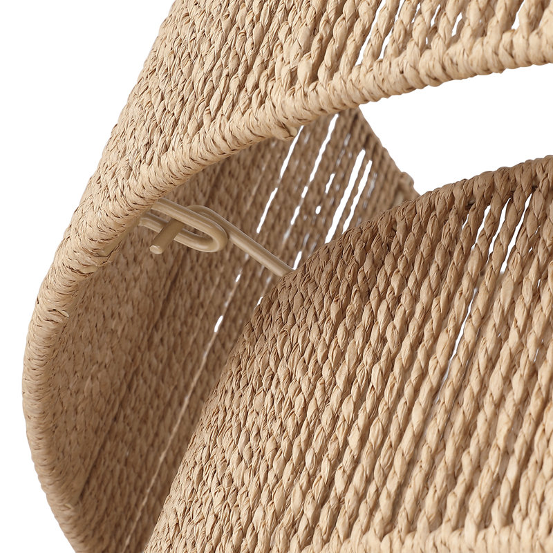 Nekoosa 4 - Light 22in Hand-Woven Drum Chandelier, Natural