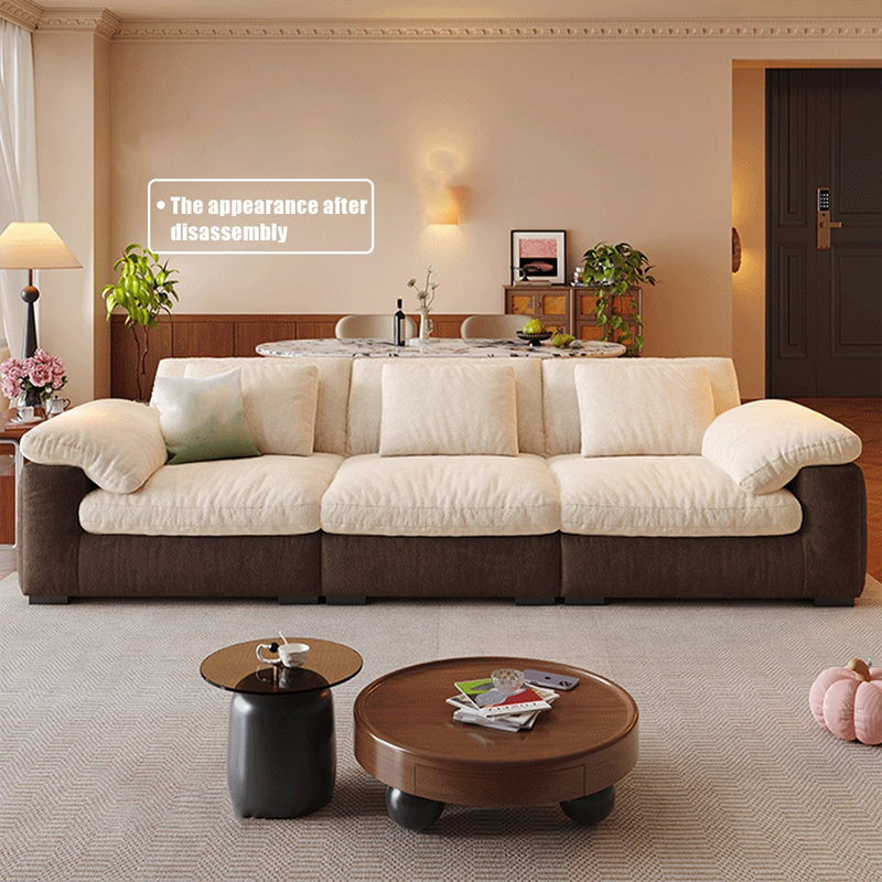 Canapé modulaire en chenille blanc, H 35,43 po x l 125,98 po x P 45,28 po