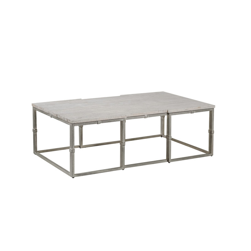 Stevens Coffee Table, Brushed Silver