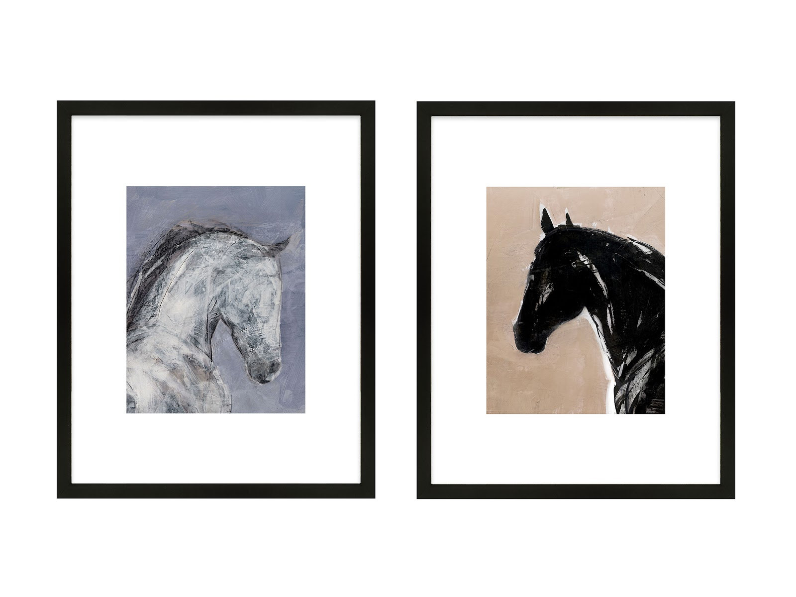 Spirit and Essence 2-Piece Print Set, 38" H x 60" W, Black Framed Paper