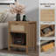 Ensemble de chambre à coucher en rotin Boho, commode à 6 tiroirs et table de chevet à 1 tiroir avec station de recharge-1044091272