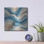  «Waves and Sand Abstract» par Rey Klimt, art mural en métal, 12 po x 12 po-1067518795