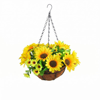 Faux paniers artificiels à fleurs suspendus pour l'extérieur