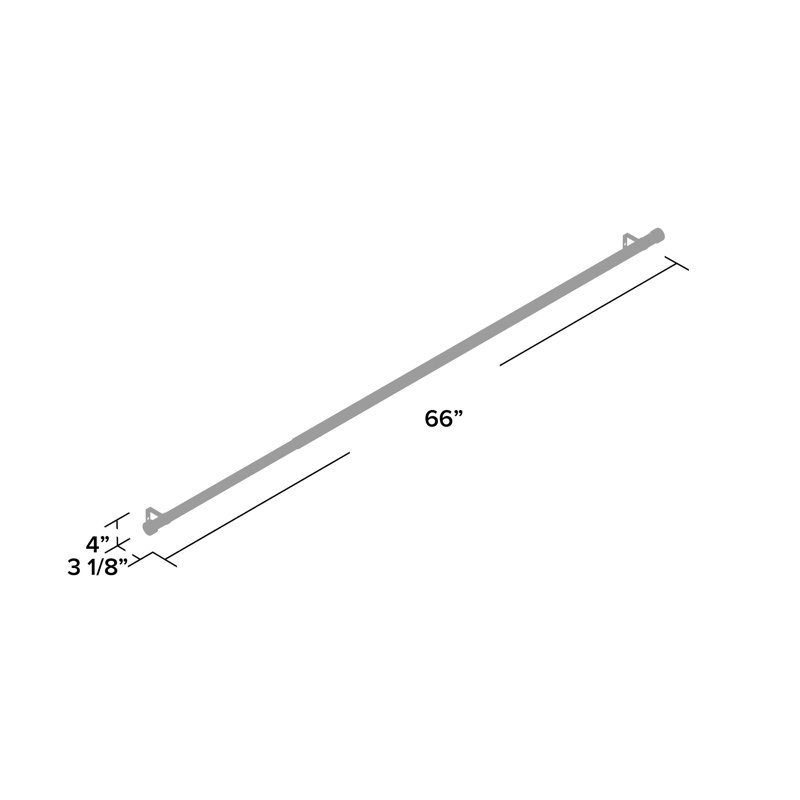 Umbra Cappa Expandable Single Curtain Rod, Copper, 13.97cm H x 167.64cm W x 25.4cm D