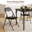 Ensemble repas 5 pièces pliable avec 4 chaises rembourrées en PVC, structure en fer-1217988579