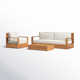 Azul Teak 3 - Person Patio Conversation Sets with Cushions