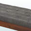 Banc de salle à manger rembourré en bois gris moyen Ismail, H 17,46 po x l 41,06 po x P 15,18 po Ismail