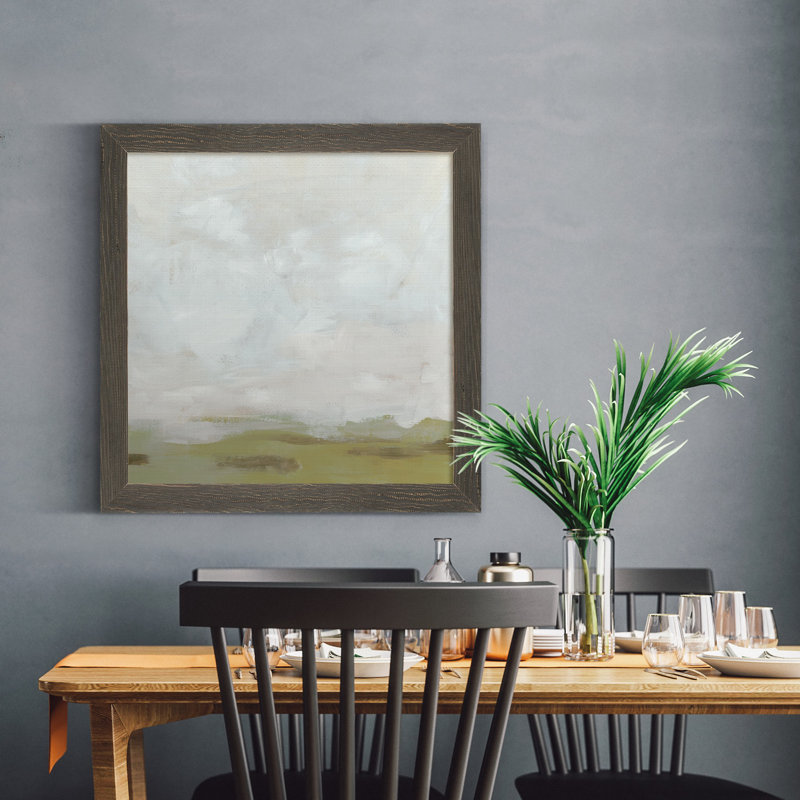 Mousse horizon II-reproduction de photo encadrée, H 17 po x l 17 po x P 1,5 po, Toile avec cadre gris, Pas de tapis