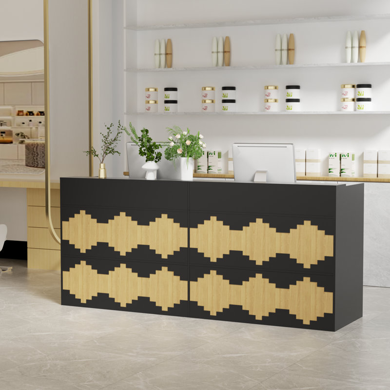 Reception Counter Desk, Front Counter Desk,Modern Retail Counter, Wooden Computer Desk Reception Table