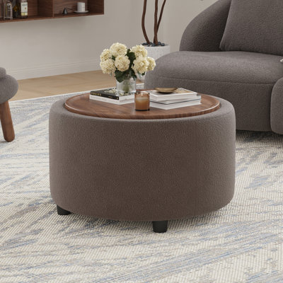 Table basse ronde avec rangement Teddy
