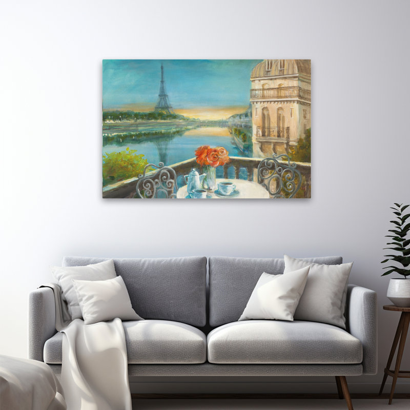 Matinée traditionnelle et française sur la seine, H 48 po x l 32 po