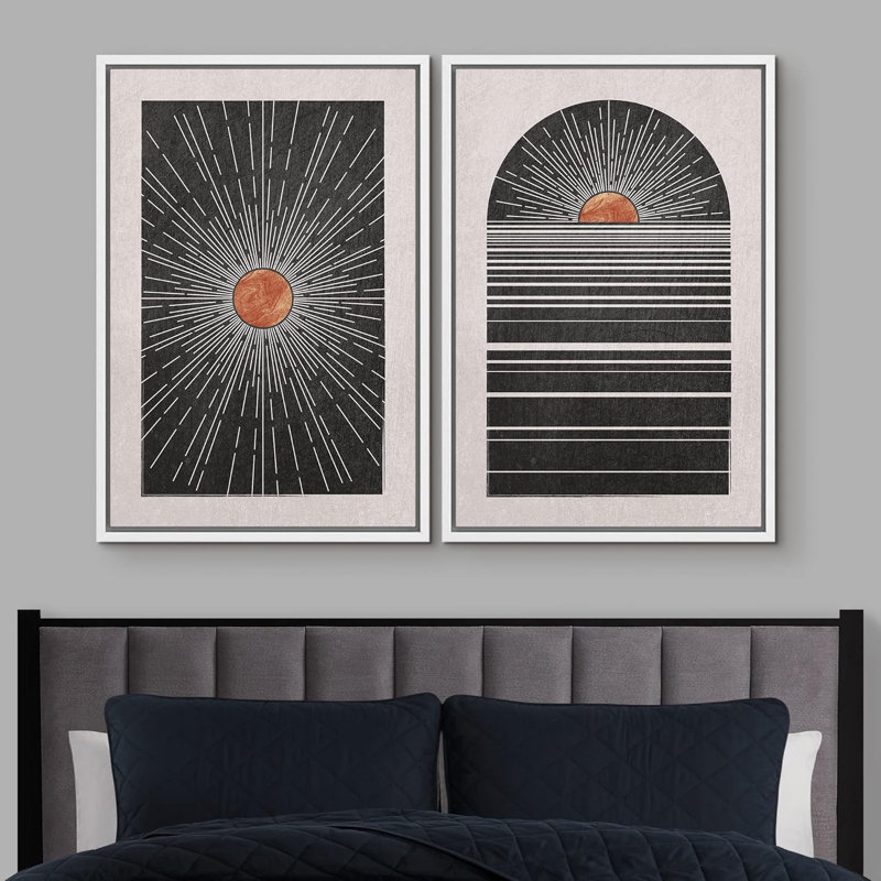 Sun And Moon 2 - Pieces, White, 36" H x 48" W