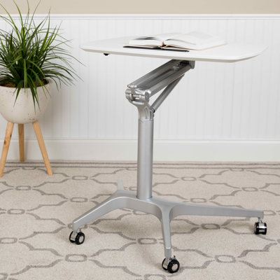 Veltri Mobile Sit-Down, Stand-Up Ergonomic Computer Desk - Standing Desk -  Symple Stuff, DC2ACD0F5A124640A9ACCE02F228D7DF