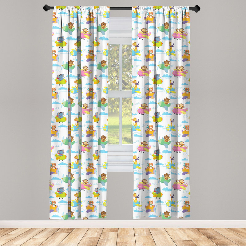 Adventure Nursery Semi-Sheer Rod Pocket Sliding Panel, 28" x 63"
