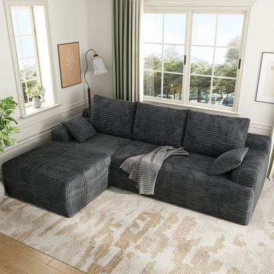 Canapé modulaire en forme de L à compression de 2 pièces Boneless