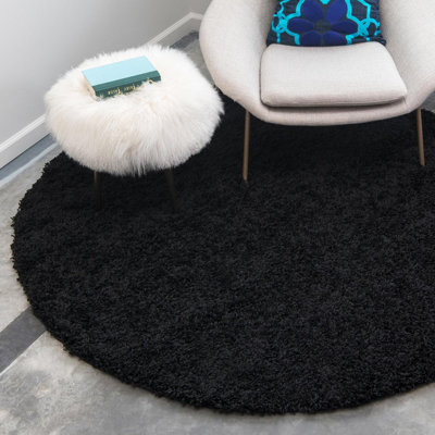 Tapis noir de jais Santoshi