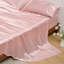 Ensemble de literie pour grand lit 4 pièces avec draps en satin, drap-housse de 15 po de profondeur, drap plat et 2 taies d'oreiller, doux au beurre, bon pour les cheveux et la peau (rose)-128731615-128731621