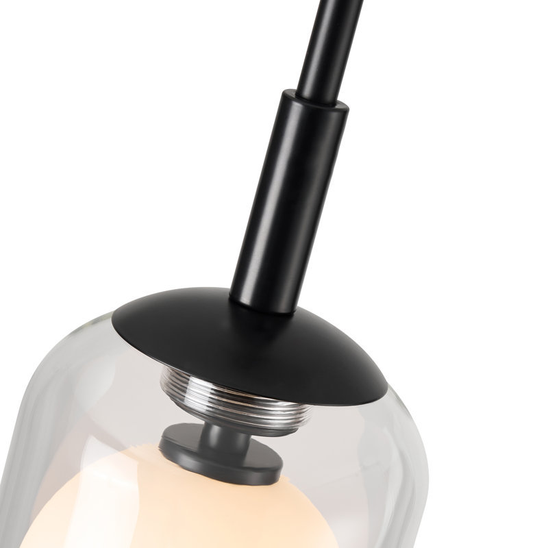 Burlington 1-Light Modern Dimmable Single Pendant Light in Matte Black with Clear Glass Shade