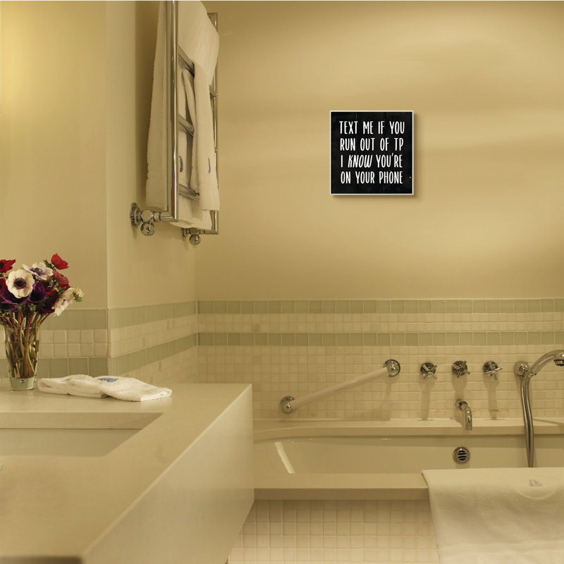 «Text Me for TP Funny Bathroom Black and White», impression