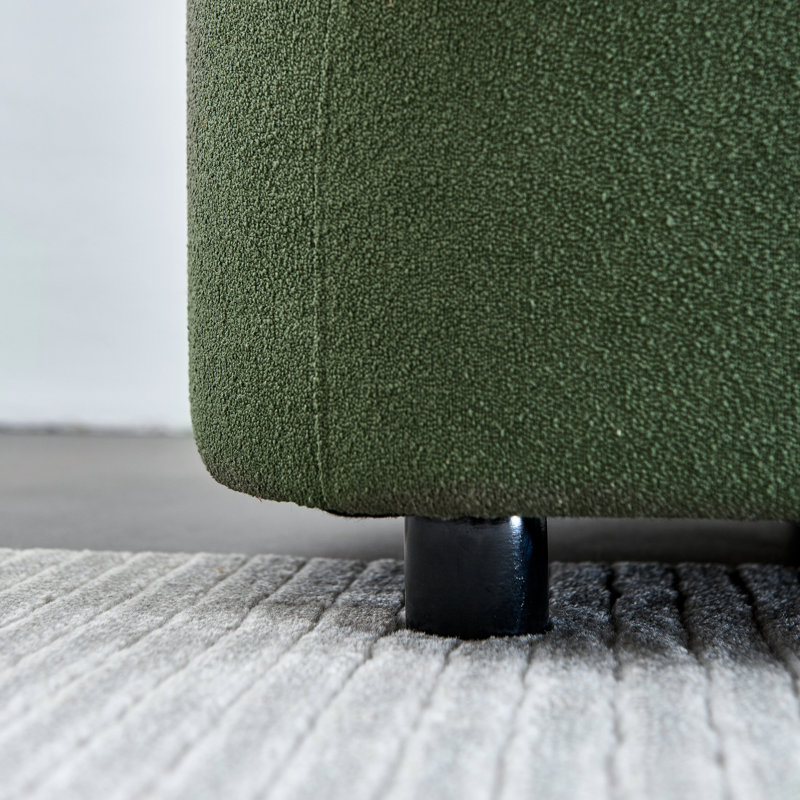 Canapé modulaire 3 pièces Edrikas, Mélange de polyester vert, Accoudoir à droite (vu de face)