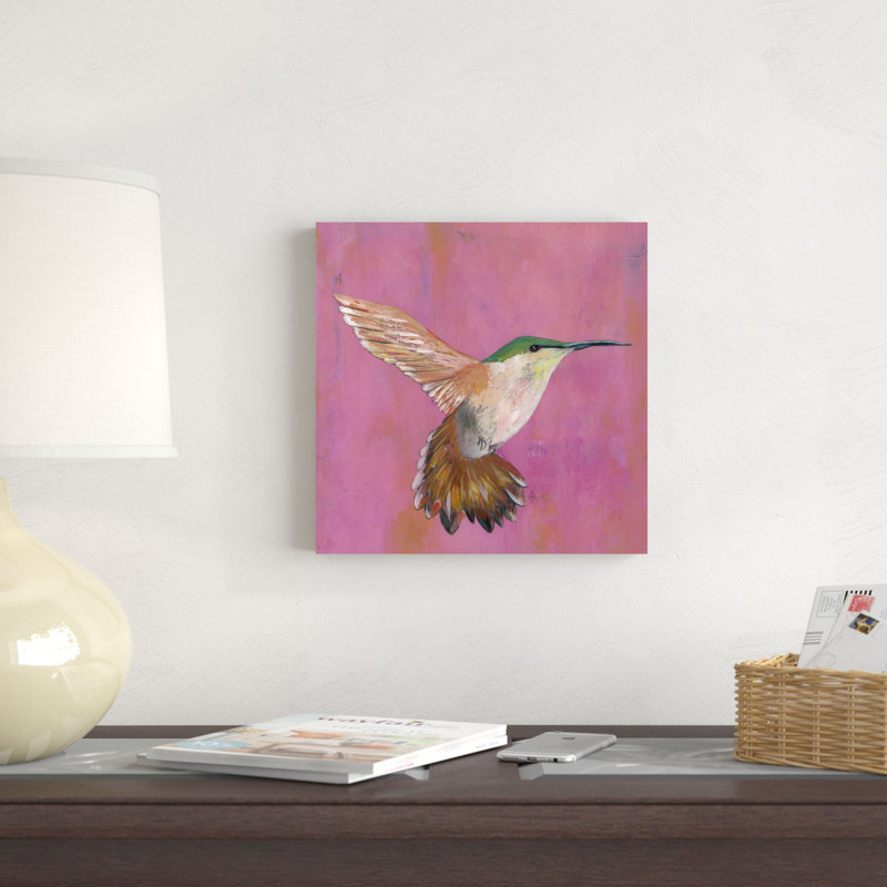 «Sweet Hummingbird I», peinture sur toile, H 12 po x l 12 po, Toile tendue