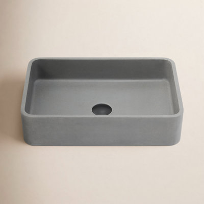 Rectangular Concrete Vessel Bathroom Sink