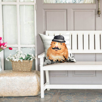 Guinea pig detective - 18"x18" Throw pillow - Poly twill - Print on demand