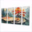 Tranquillity in an Asian Forest Landscape II - Art mural forêt - ensemble d'art mural traditionnel-777665399-777665396