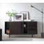 Buffet 62,4 po Mid Century Modern Buffet avec 2 tablettes et 3 tiroirs