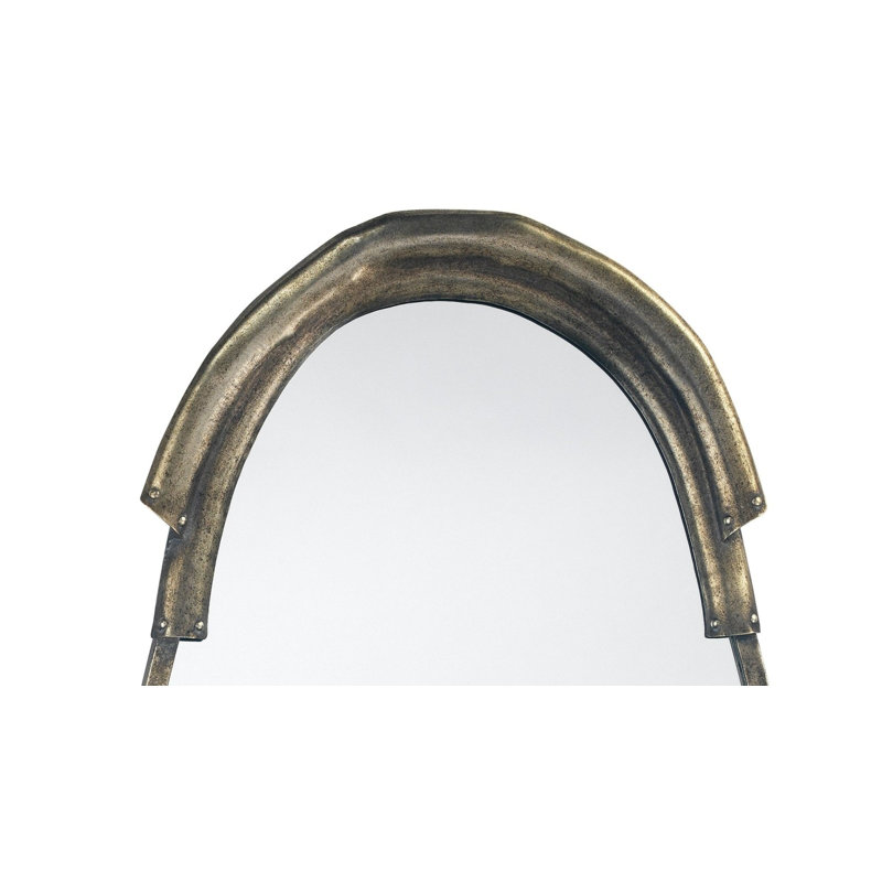 Antique Silver Oval Metal Wall Mirror