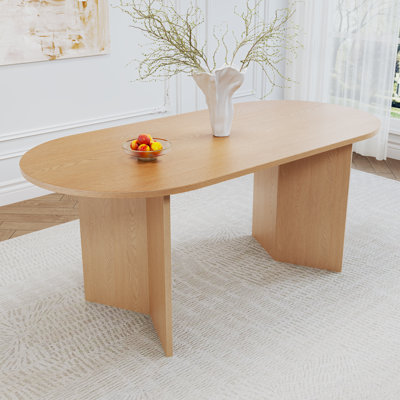 Caia 67" Solid Oak Oval Dining Table