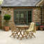 Round Teak Solid Wood Outdoor Bistro Table - 70 cm W 70 cm D