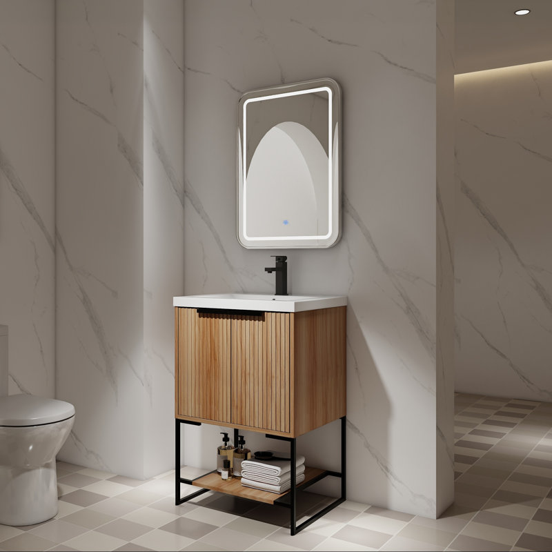 Meuble-lavabo simple 60 po avec comptoir en céramique