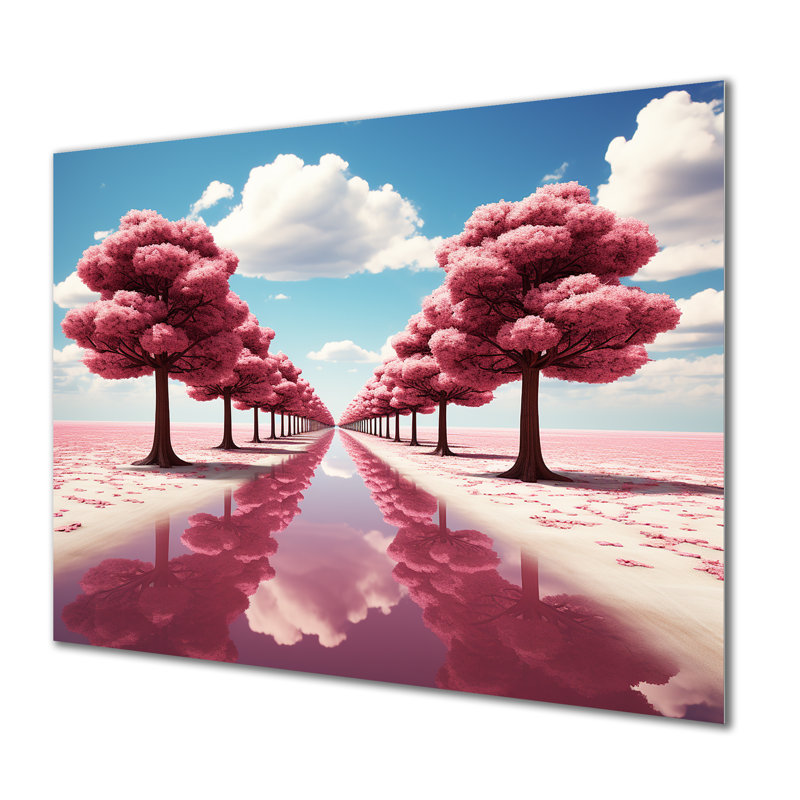 «Rose Tree Path Universe In Parallel» - Art mural en métal science-fiction MT135949, H 24 po x l 32 po x P 1 po