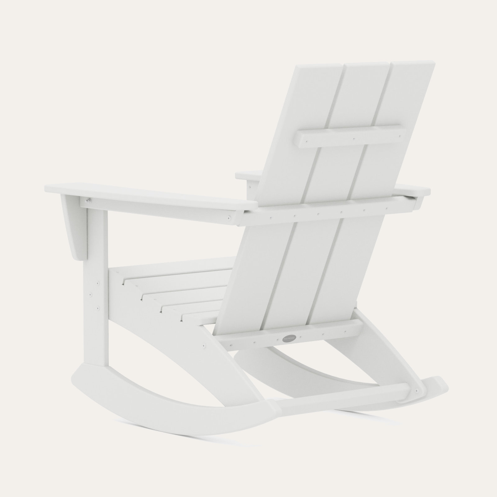 POLYWOOD® Modern Adirondack Patio Rocking Chair, White