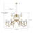 12-Light 55" Wide 2- Tier Classic Modern Black & Gold Finish Chandelier With Beige Fabric Stay-Straight Shades-1586440425