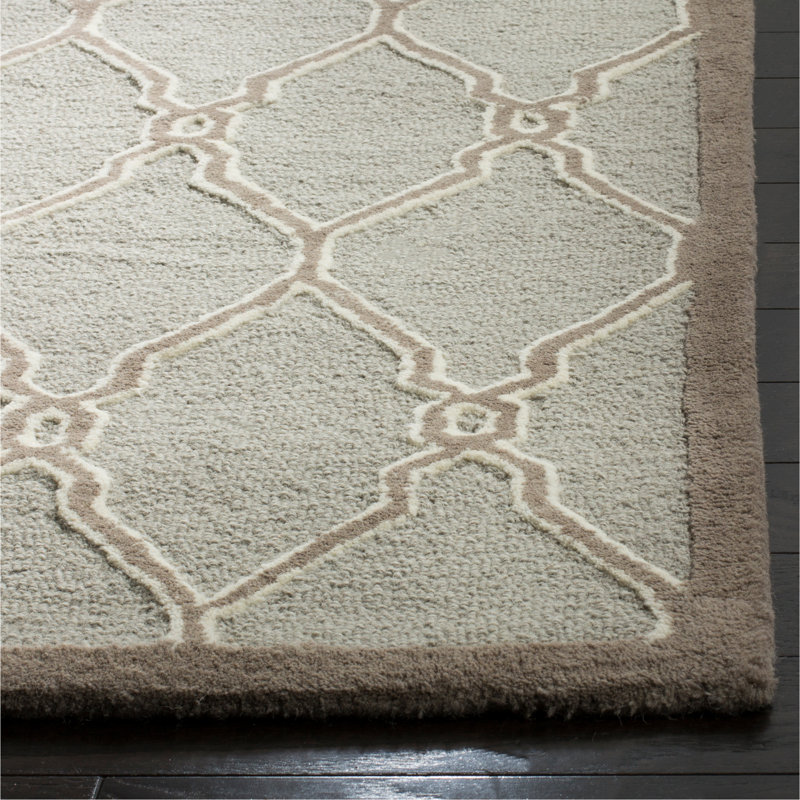 Cannen Hand Tufted Wool Geometric Rug, Rectangle 2' x 3'