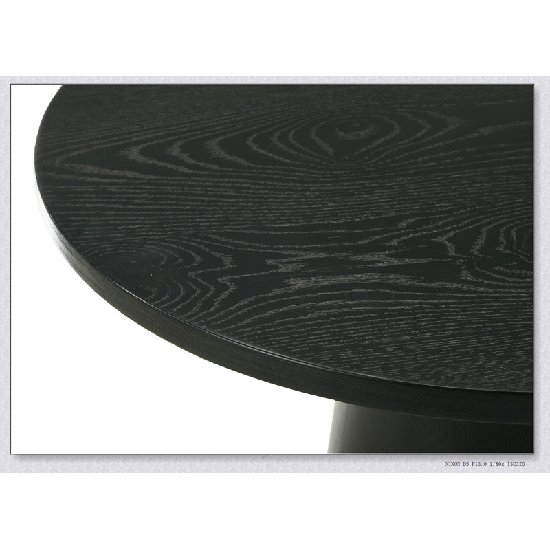 Console ronde noire l 20 po avec base piédestal Jasper