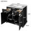 Ensemble de meuble-lavabo 30 po avec lavabo en céramique, armoire de rangement en bois massif, ensemble de meuble-lavabo autoportant avec 2 tiroirs et portes à fermeture douce
