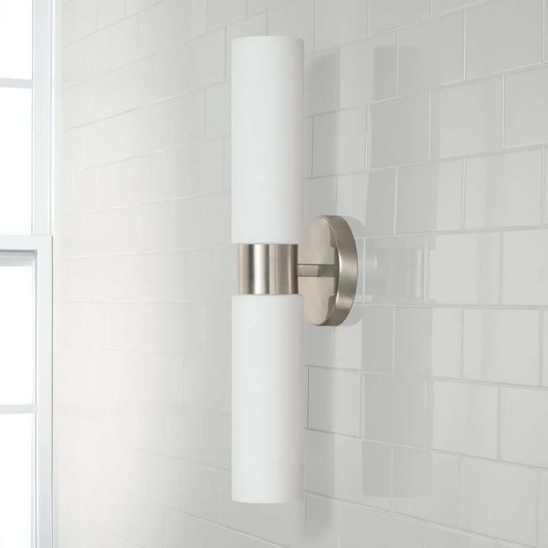 Theo Steel Wallchiere, Brushed Nickel, White