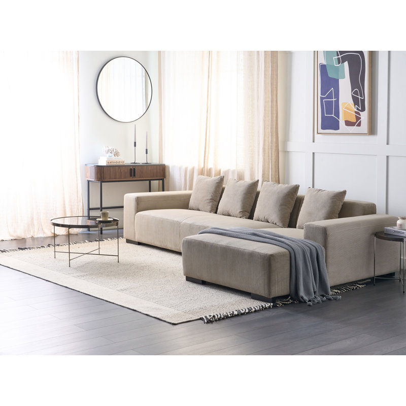 Amoriah 4 Seater Sofa & Chaise, Right Hand Facing, Off White