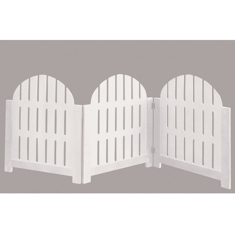  Barrière pour animaux blanche autoportante de style Adirondack. Barrière pliante à 3 panneaux pour portes, escaliers. Intérieur / extérieur: H 20,5 po x l 48 po